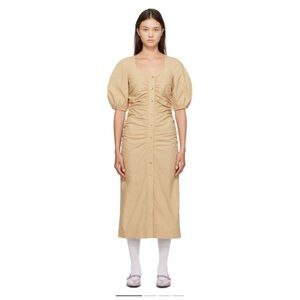 Ganni ruched dress with tags on.